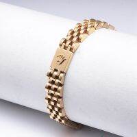 Luxury nd Men Women Crown Charm Link celets Stainless Steel Speedometer Jewelry Soft Wedding Party Wristband Bangles