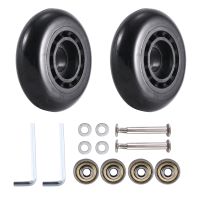 Luggage Suitcase Wheels Replacement Kit 60x18mm Environmentally Friendly PU Carbon Steel Bearings Repair Suitcase Black