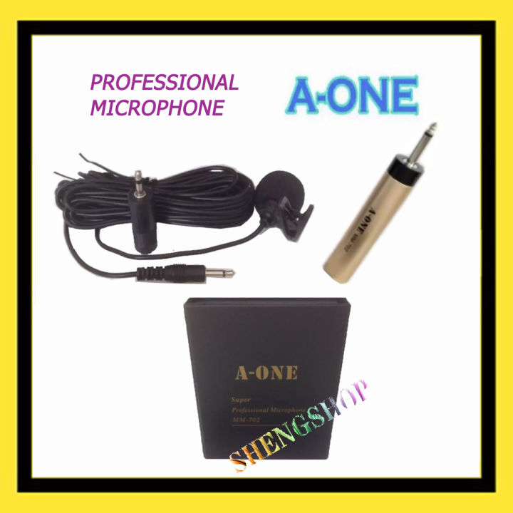 A-ONE Super Professional Microphone TIE-CLIP MICROPHONE ELECTRET CONDENSER ชุดไมค์หนีบปกเสื้อ รุ่น MM-702