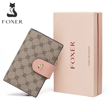 FOXER Women Fashion PVC Leather Small Wallet Monogram Signature