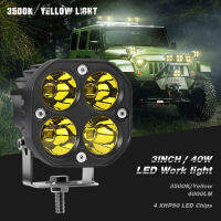 3 inch 40W 4x4 spotlight white yellow LED fog light running light