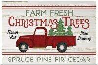 Truck Farm Christmas Trees New Vintage Metal Tin Sign Decor for Home Office Restaurant Garage Bar