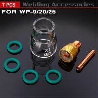 7Pcs #12 Glass Cup Kit Stubby Collets Body Gas Lens Tigs1.0/1.6/2.4/3.2mm Welding Torch For Wp-9/20/25 Welding Accessories