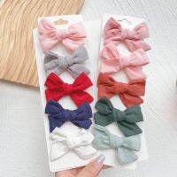 [HOT W] 2ชิ้น/เซ็ตน่ารักผ้าฝ้ายผม Bows พร้อมคลิปสำหรับเด็กทารก BB คลิปผม Boutique Hairpins Barrettes Headwear เด็กอุปกรณ์เสริมผม