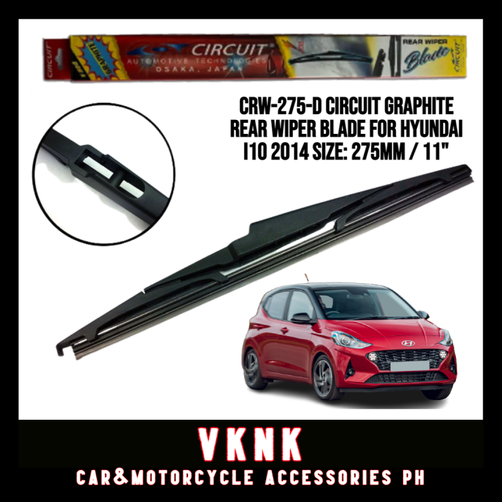 CRW275D CIRCUIT GRAPHITE REAR WIPER BLADE FOR HYUNDAI i10 2014 Size
