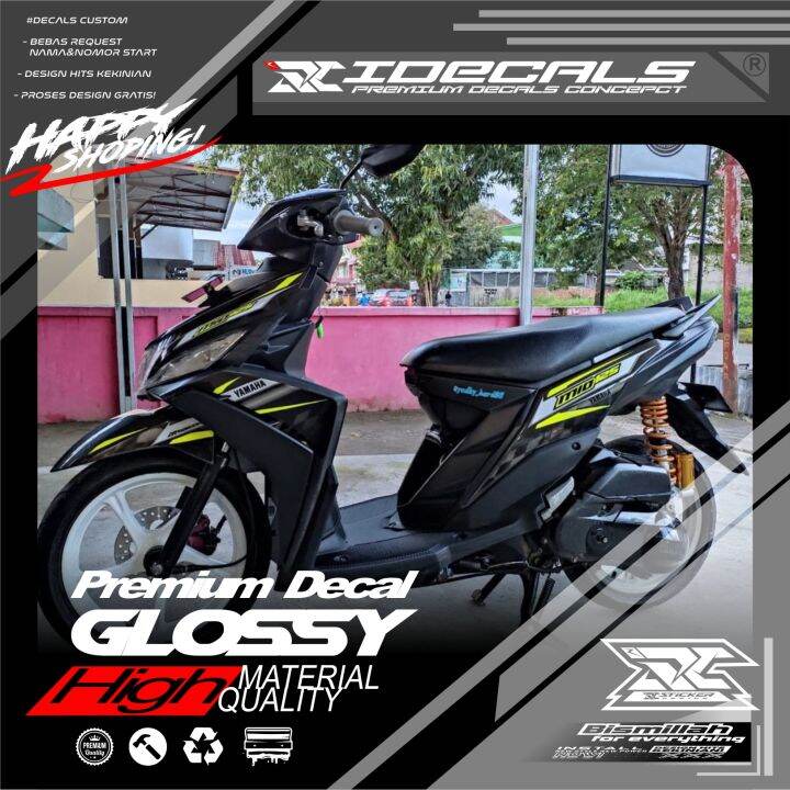 00192 sticker decals fullbody yamaha mio m3 tema desain racing garis