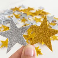 Christmas Top Star Gold Silver Foam สติกเกอร์ Self-Adhesive Glitter EVA สติกเกอร์เด็กอนุบาลหัตถกรรมการศึกษา DIY Toys