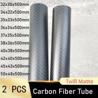 2pcs 500mm length Twill Matte surface 3K Carbon Fiber Fabric Wound Tube OD 30mm 32mm 35mm 40mm 45mm 50mm Carbon fiber pipe Wires Leads Adapters