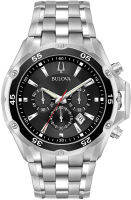 Bulova Classic Chronograph Mens Stainless Steel , Silver-Tone (Model: 98B333)