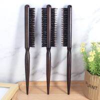 Three Rows of Boar Bristle Hair Combs for Bride 39;s Studio Model Hair Hairdressing Fluffy Fine Handle Barber Combs High Quality