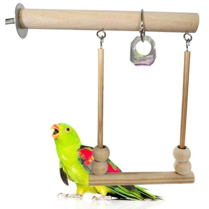 ชิงช้านกไม้-parrot-ม้ายืน-playstand-ด้วย-chewing-ลูกปัดกรง-sleeping-stand-เล่นของเล่น