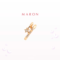 MARON✨ [ของแท้] Feo Stars Orbit Earcuff ชุบสี Beige Gold ต่างหูหนีบ พลอยเพทายสีขาว เงินแท้925