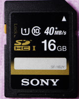 Sony 16GB UHS-I Class 10 SDHC Memory Card (SF-16UY) 40MB/s Original Genuine, protected against water, dust, UV light,  static, temperatures from -13 to 185°F