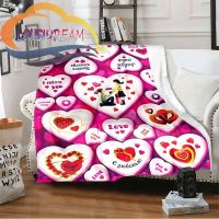 2023 in stock ☞ஐLove-miss you-gift for girlfriend Fluffy Blanket Flannel Warmth Soft Plush Sofa I love you Heart p，Contact the seller to customize the pattern for free