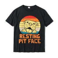 Resting Pit Face Retro Pitbull Pitty Dog Lover Owner Gift T-Shirt Funny Comfortable Tshirts Cotton Men Tops &amp; Tees Casual