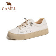 Cameljeans Giày Nữ Giày Nhỏ Màu Trắng Đế Bằng Mũi Tròn Nhẹ Và Thoải Mái
