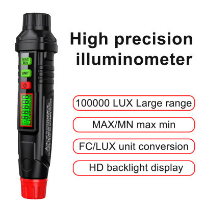 HABOTEST HT63 เครื่องวัดความสว่างแบบดิจิตอลขนาดเล็ก 1000-10000 LUX LCD Display เครื่องวัดความสว่างแบบพกพา Lux Meter