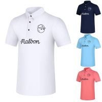 PearlyGates✠✶✠ Malbon Golf mens short-sleeved T-shirt POLO shirt golf team uniform jersey moisture-wicking top POLO shirt