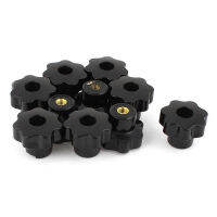 10 Pcs 32mm Dia M6 Thread Screw On Type Star Head Clamping Knob Grip