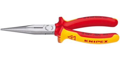KNIPEX Tools - Long Nose Pliers With Cutter, 1000V Insulated (2618200SBA),Yellow