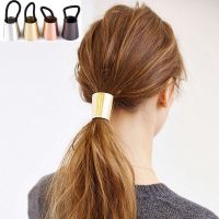 1PCS Chic Hair Clip Woman Girls Plastic Elastic Ponytail Holder Hair Cuff Wrap Tie Band Ring Rope Metal Colors Exercise Bands