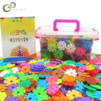 60/100/200pcs Early Education Insert Bag Snowflake Buliding Block Set Baby Puzzle Plastic Assembling Buliding Blocks Toys DDJ