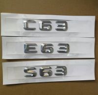 NEW 1pcs 3D Chrome Car Refitting Badge Sticker Car Trunk Rear Emblem Badge Letters For Mercedes C63 E63 S63