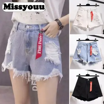 Shop Short Pants Women Jeans Korean Black online