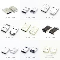 10Pcs 9Types USB 2.0 Jack A Type Male Plug Connector AM Sink 2.5 SMT 1.2 DIP Cable Soldering White Black