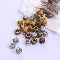 50pcs Tibetan Tube Metal Big Hole Loose Spacer Beads For Jewelry Making DIY Bracelet Necklace Accessoies Wholesale Supplies