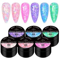 【hot】 MEET ACROSS 8ml Glitter Gel Colorful Irregular Shaped Varnishes