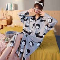 Cute Cartoon Sleepwear Women Nightgown Cotton Night Dress Nightwear New Autumn Womens Nightie Causal Long Sleeve Pyjamas Pijama