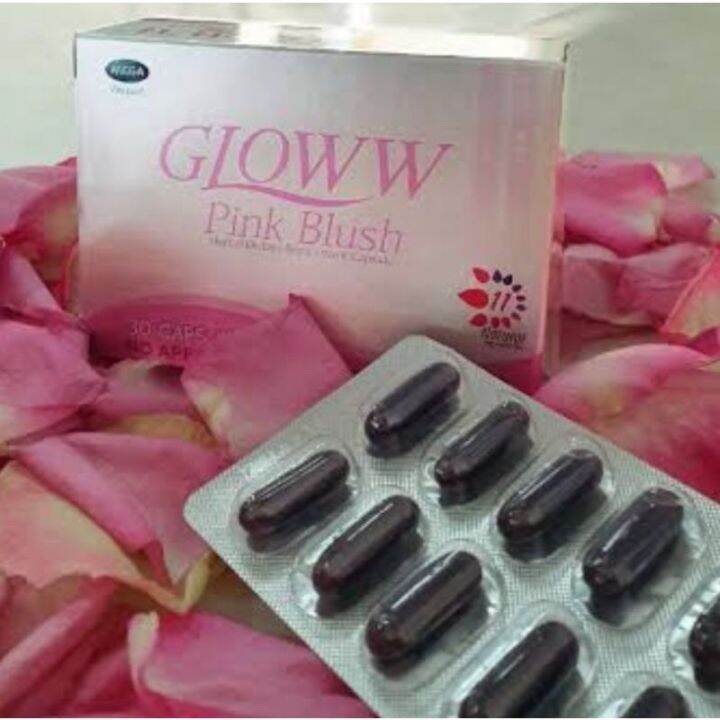 Gloww Pink Blush 30 softgel capsules Younger and Brighter Skin Whitening Herbal Skin Supplement