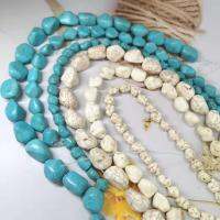 38 ซม./Strand Howlite Turquoise หินกรวดกรวดสายคล้องแว่นตาลูกปัด,บดหินสำหรับเครื่องประดับ DIY อุปกรณ์เสริม