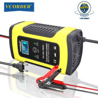 VCORDER 12V 5A Full Automatic Car Battery Charger 110V 220V Fast Power Charging For Moto Wet Dry Lead Acid Digital LCD Display