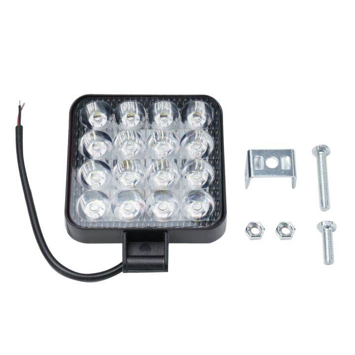 ไฟหน้ารถออฟโรด-led-ทรงสี่เหลี่ยม16ดวง48w-แบบ-abs-12v-สำหรับรถยกรถออฟโรดสีขาว-เหลือง-แดง-น้ำเงิน