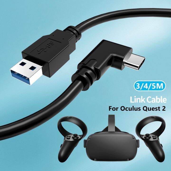 hot-ruxmmmlhj-566-สำหรับ-oculus-quest-2-elbow-60w-pd-5gbps-ที่ชาร์จไฟรวดเร็ว-usb-3-2-gen1-type-c-สายโอนย้ายข้อมูล3m-4m-5m-ลิงค์เคเบิล-vr-อุปกรณ์เสริม