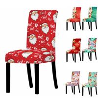 3D Christmas Deer Print Chair Cover for Dining Room Chairs Covers High Back Living Room Chair Cover for Chairs for Party Wedding