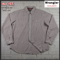 Wrangler®แท้ อกจริง 48 ไซส์ 2XL เสื้อเชิ้ตผู้ชาย แรงเลอร์ แขนยาว สีเหลือดหมู