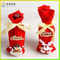 VHGG 2PCS Charming Santa Claus Snowman Champagne Package Christmas Wine Bottle Apron Cover Dinner Table Decor