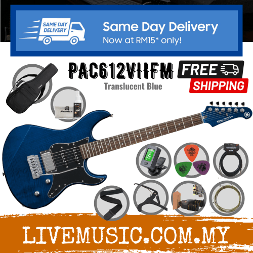 Yamaha PAC612VIIFM-TB Pacifica Electric Guitar - Translucent Blue