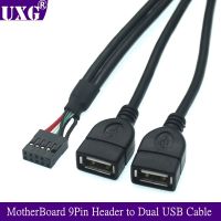 MotherBoard 9Pin 2.54mm Female Header to Dual USB 2.0 Female Adapter Cable Main board Turns USB2.0 Two Extension Line 30cm 50cm