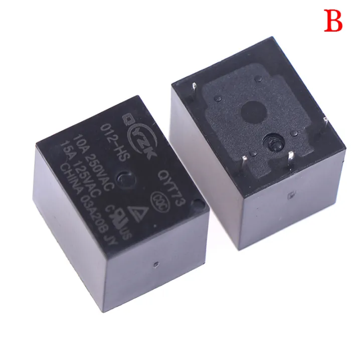 2Pcs 12V 10A DC Power Relay 4Pin PCB Type Black Automobile relay ...