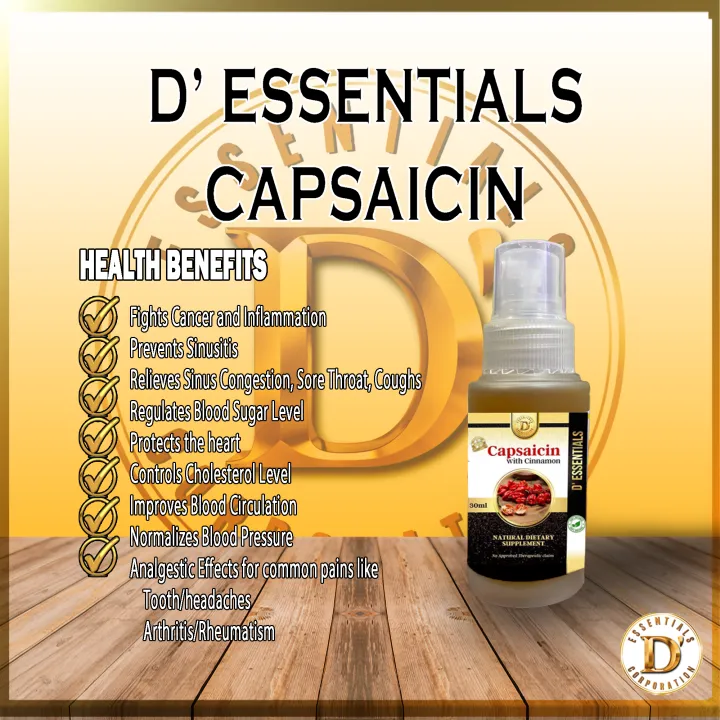 D' Essentials Capsaicin with Cinnamon (30ml) Natural Dietary Supplement
