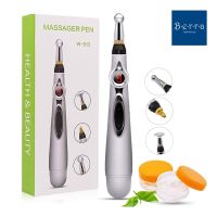 เมริเดียนพลังงานนวดปากกาชาร์จ Electronic Acupuncture Pen Pulse Body Massager Pain Relief Therapy Stick เลเซอร์ Muscle