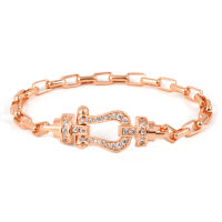 Hot New Product Horseshoe-shaped Copper Plating Gold Bracelet U-shaped Head Crystal Bracelet Three-color Wholesale