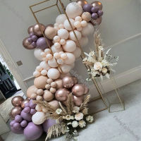 120pcs Doubled Cream Peach Apricot Purple Balloon Garland Kit Chrome Rose Gold Baby Shower Gender Reveal Birthday Party Supplies