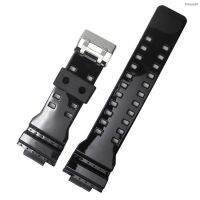 ⌚ Watch strap accessories ทางเลือก g สายซิลิโคนจากยุโรปตะวันตก GA100/110/120/GD100/120/GA300 สีดำทอง ga400 700