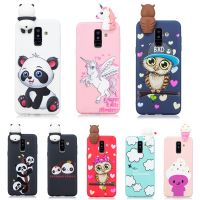 (Great. Cell phone case)3D การ์ตูน Panda Unicorn โทรศัพท์กรณี Coque สำหรับ Samsung Galaxy J4 J6 Plus A8 A6 Plus 2018 A9 A7 2018ซิลิโคนนุ่มปกหลัง Caso