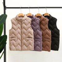 Big Size 3XL-6XL Womens Stand Collar Winter Vests Fashion Sleeveless Patchwork Female Zip Up Slim Outerwear